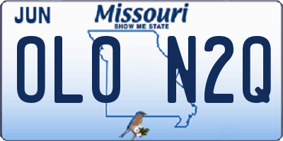 MO license plate OL0N2Q
