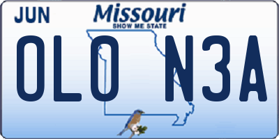 MO license plate OL0N3A