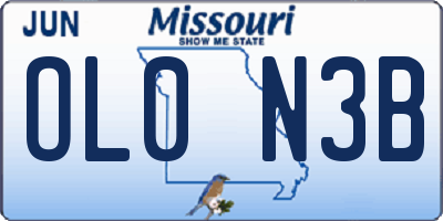 MO license plate OL0N3B