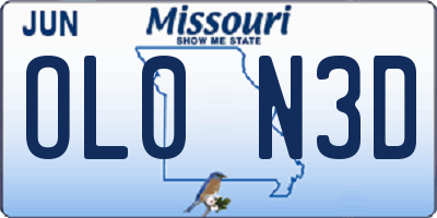 MO license plate OL0N3D