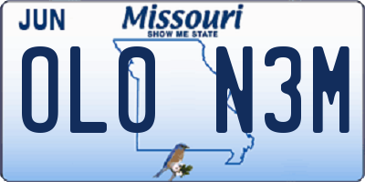 MO license plate OL0N3M
