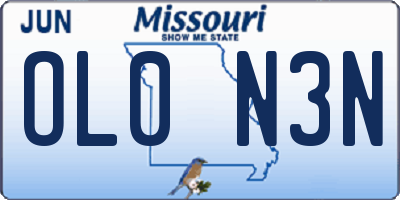 MO license plate OL0N3N