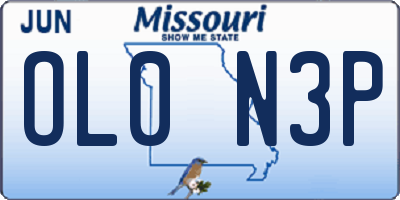 MO license plate OL0N3P