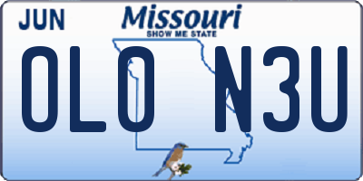 MO license plate OL0N3U