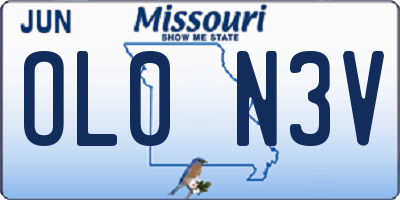 MO license plate OL0N3V