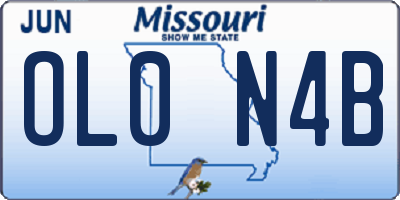 MO license plate OL0N4B
