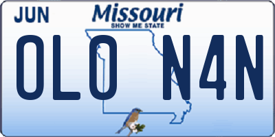 MO license plate OL0N4N