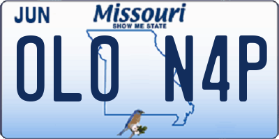 MO license plate OL0N4P