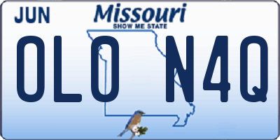 MO license plate OL0N4Q