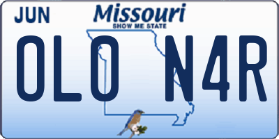 MO license plate OL0N4R