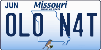 MO license plate OL0N4T