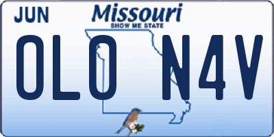 MO license plate OL0N4V