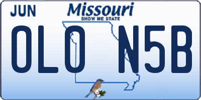 MO license plate OL0N5B