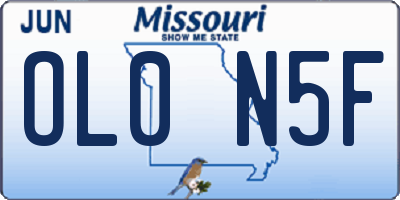 MO license plate OL0N5F