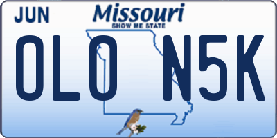 MO license plate OL0N5K