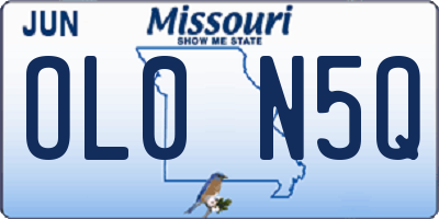MO license plate OL0N5Q