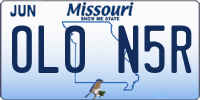 MO license plate OL0N5R