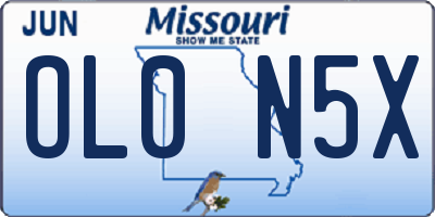 MO license plate OL0N5X