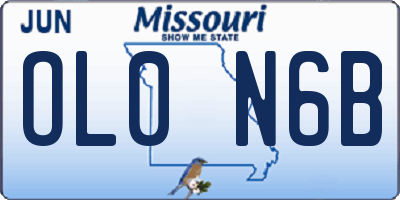 MO license plate OL0N6B