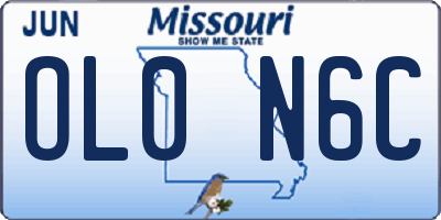 MO license plate OL0N6C