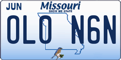 MO license plate OL0N6N