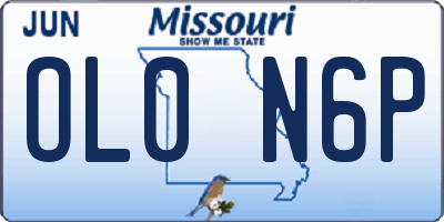 MO license plate OL0N6P