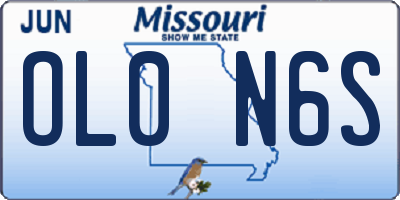 MO license plate OL0N6S