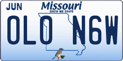 MO license plate OL0N6W