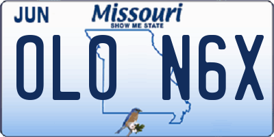 MO license plate OL0N6X
