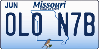 MO license plate OL0N7B
