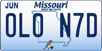 MO license plate OL0N7D