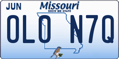 MO license plate OL0N7Q