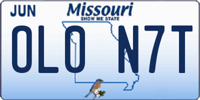 MO license plate OL0N7T