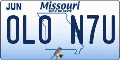 MO license plate OL0N7U