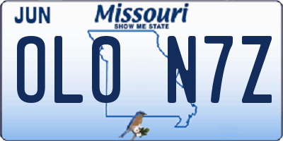 MO license plate OL0N7Z