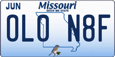 MO license plate OL0N8F
