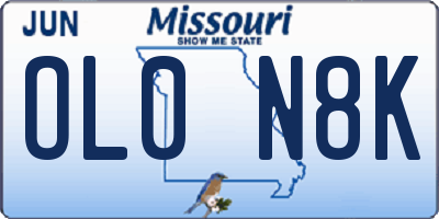MO license plate OL0N8K