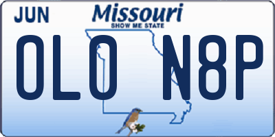 MO license plate OL0N8P