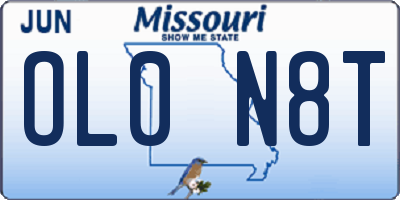 MO license plate OL0N8T