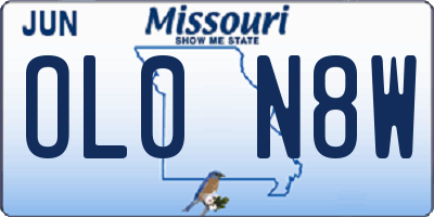 MO license plate OL0N8W