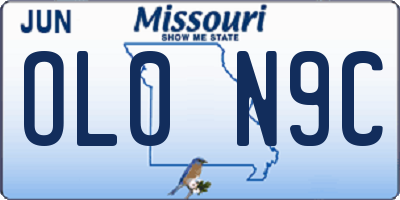 MO license plate OL0N9C