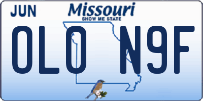 MO license plate OL0N9F