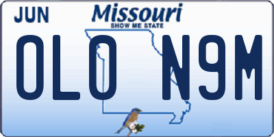 MO license plate OL0N9M