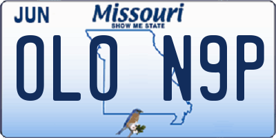 MO license plate OL0N9P
