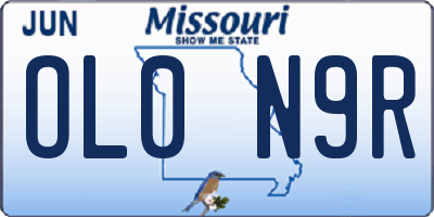 MO license plate OL0N9R