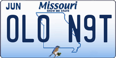 MO license plate OL0N9T