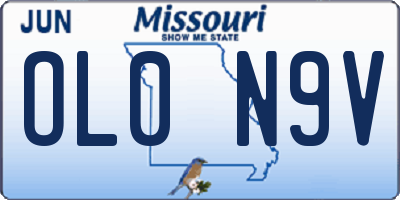 MO license plate OL0N9V