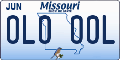 MO license plate OL0O0L