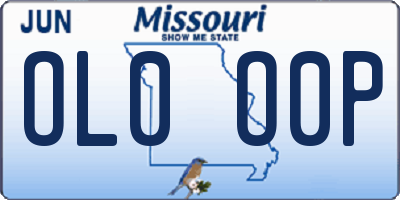 MO license plate OL0O0P