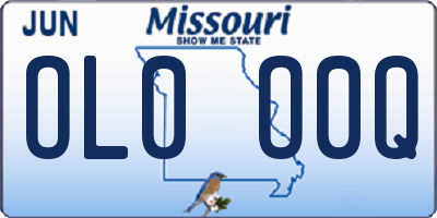 MO license plate OL0O0Q